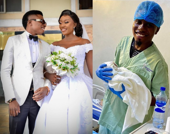 Nigerian comedian, Edo Pikin and wife Jojo welcome their first child, a boy