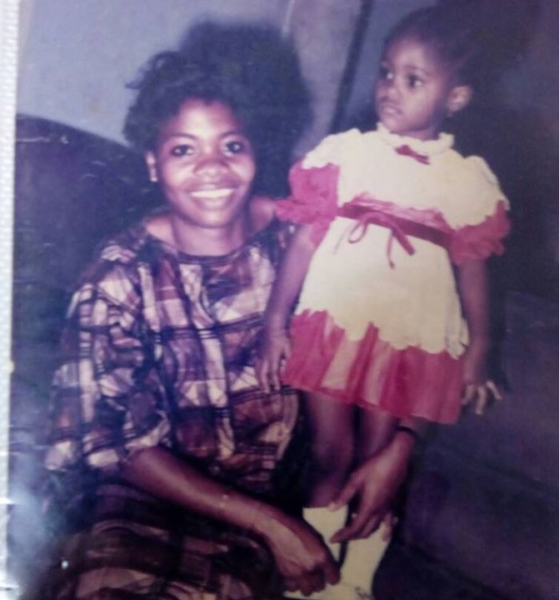 Busola Dakolo's throwback photo with mum