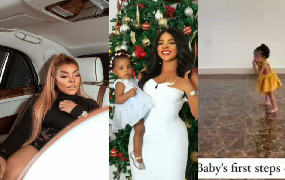 Fashion blogger, Laura Ikeji celebrates her daughter's first steps with heartwarming video