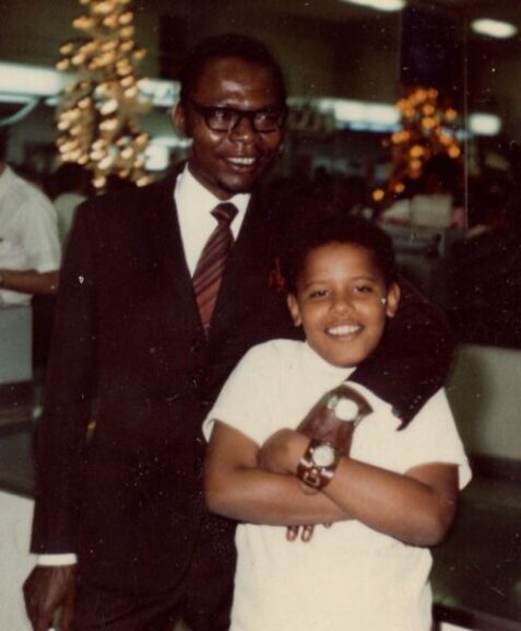 Barack Obama with his dad