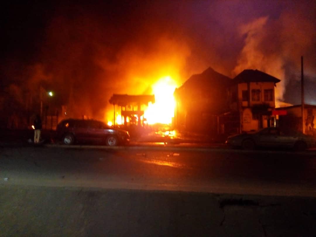 Fire destroys two filling station in Onitsha