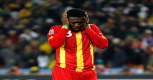 Asamoah Gyan reacts to Ghana’s early exit