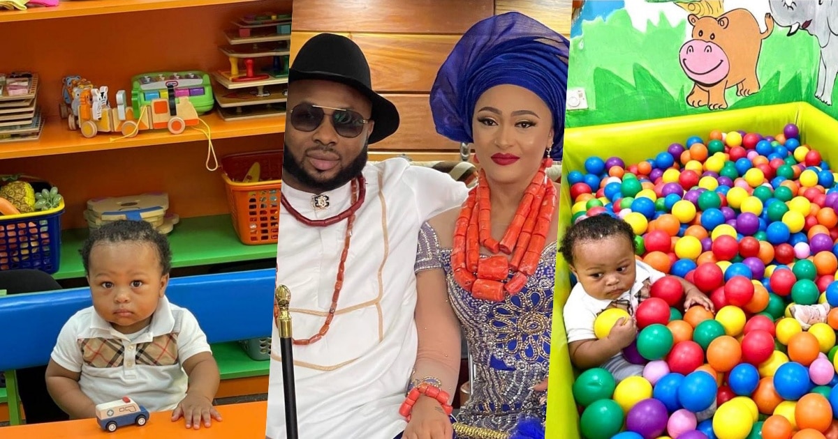 Reaction as Rosy shares photos of son first day at school