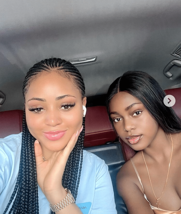Regina Daniels welcomes younger sister to adulthood as she clocks 18