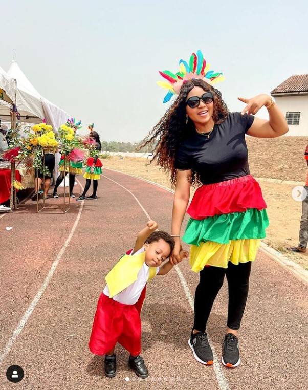 Regina Daniels shares photos of her son in school