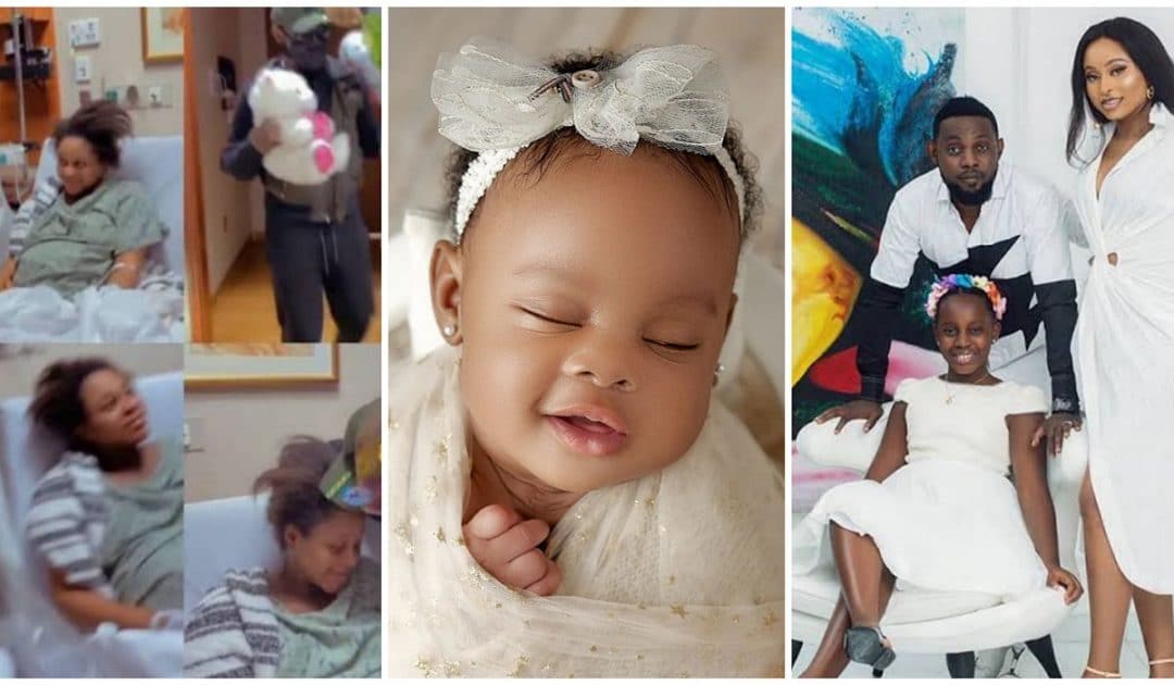 Comedian AY and wife dedicate their daughter in church