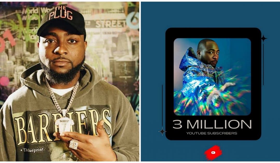 Davido hits 3M subscribers on YouTube