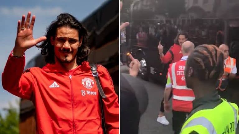 Cavani seen swearing at fans after Man Utd’s defeat at Crystal Palace