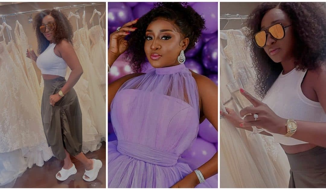 Ini Edo flaunts wedding dress