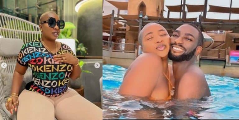 "My King my World " - Anita Joseph hails husband, Mc fish as they chill in a pool (Photos)