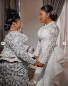 “Nothing beats a mothers love” – Mercy Chinwo tear up as her mother prays for her (photos + video)