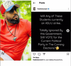 ASUU Strike: Will Students Totally Ignored By APC Still Vote For Them? - Actor Frederick Leonard Asks, Dishe Out Strong Advice To Them