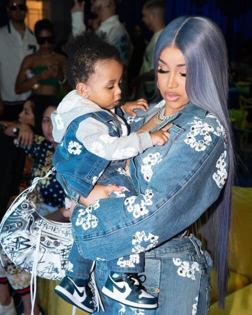 Cardi B and her son