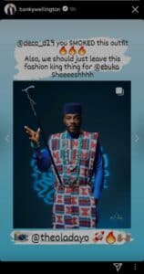 “We Should Just Leave This Fashion King Title For You”  -  Singer, Banky W Hail Bbnaija Host, Ebuka Uchendu Over His Fashion Sense